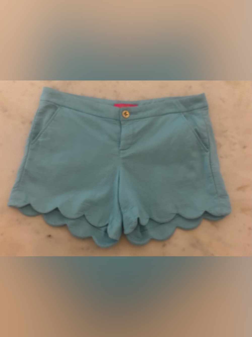 Lilly Pulitzer Buttercup Textured Turquoise Shorts Size 10